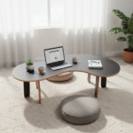 Wavy Coffee & Ergonomic Floor Study Table - Image 6