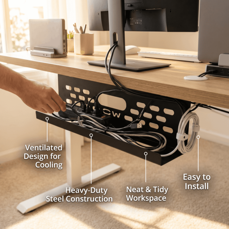 under desk cable management tray