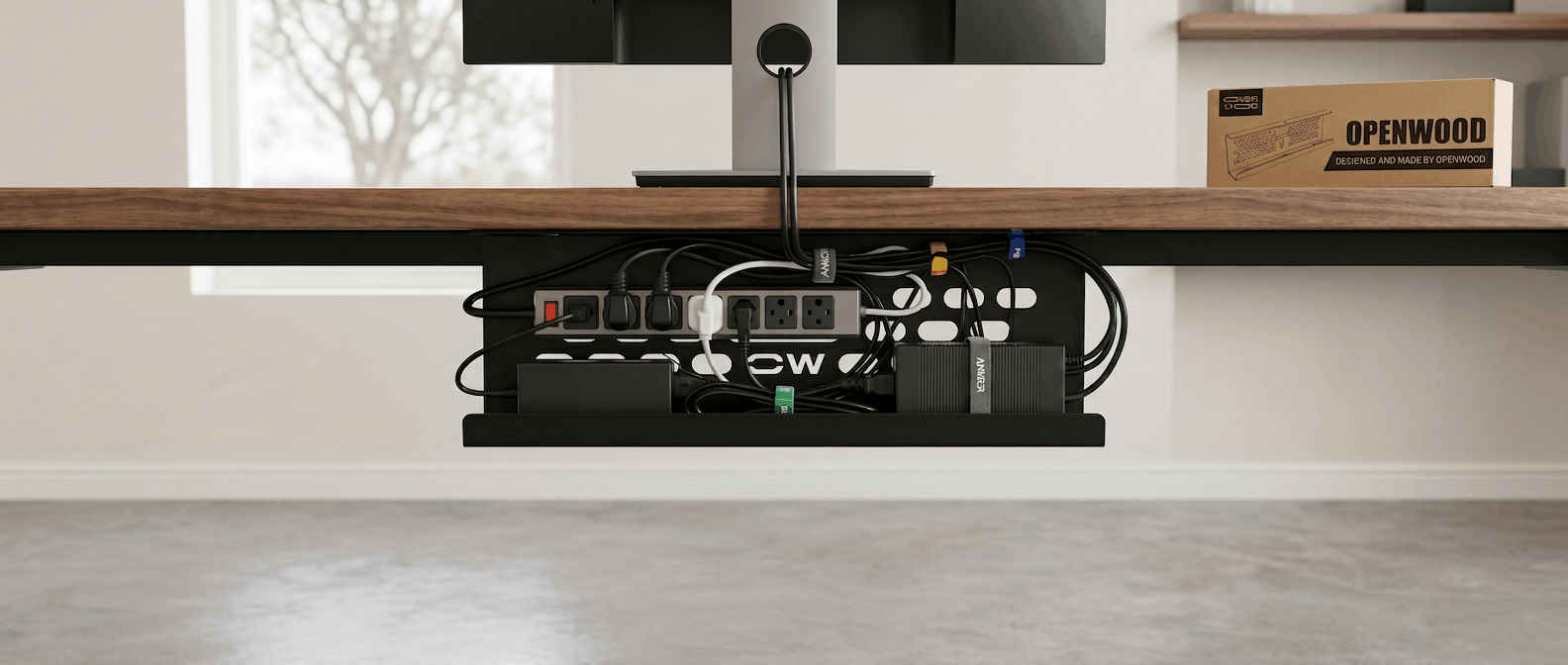 Under Desk Cable Management Tray