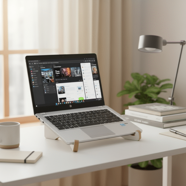wooden laptop stand