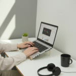 wooden laptop stand