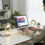 wooden laptop stand