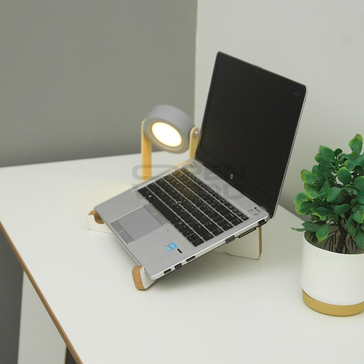 wooden laptop stand