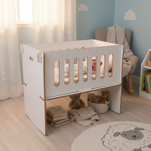 Baby Crib Built-in Bed