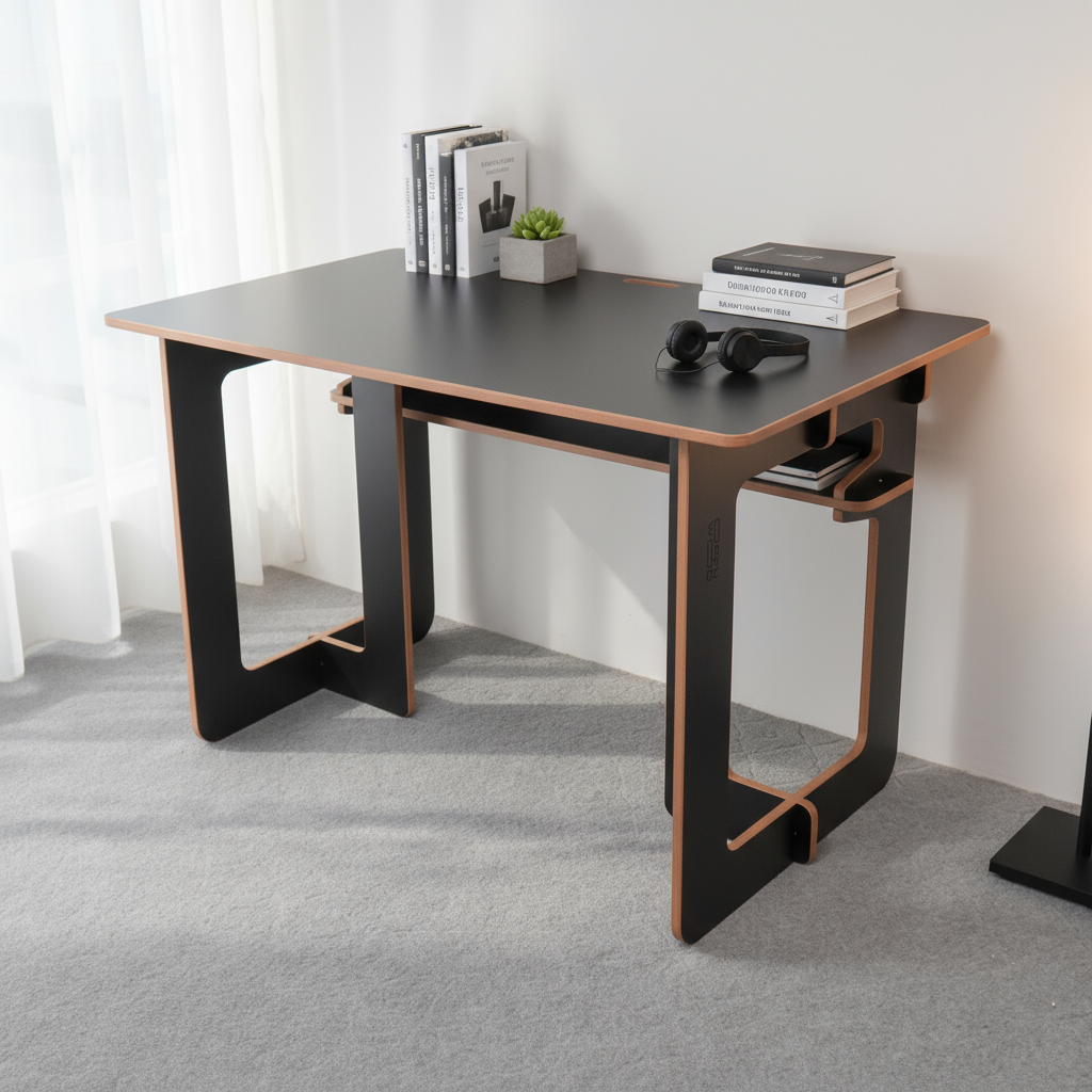 flatpack cable management desk 4 Flat Pack Desk With Storage & Cable Management - Image 4