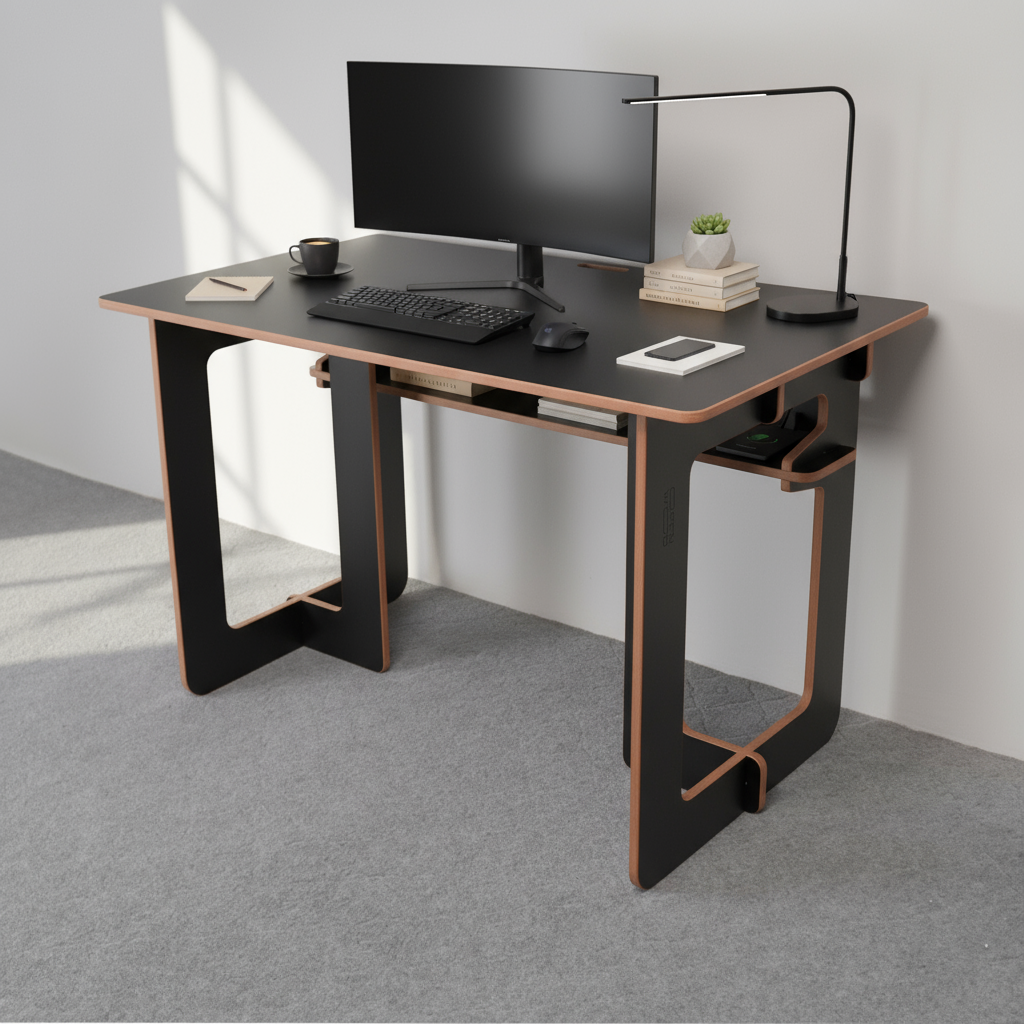 flatpack cable management desk 3 Flat Pack Desk With Storage & Cable Management - Image 5