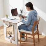 Flat Pack Desk With Storage & Cable Management - Image 7