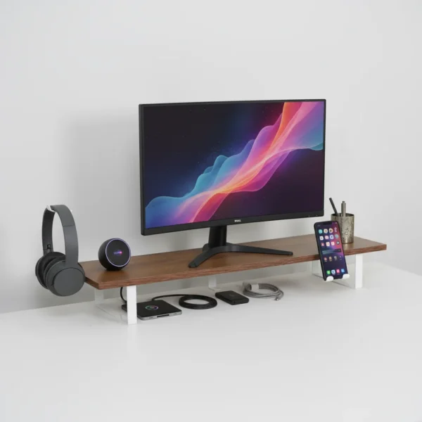 Desk shelf monitor stand