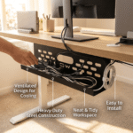 under desk cable management tray